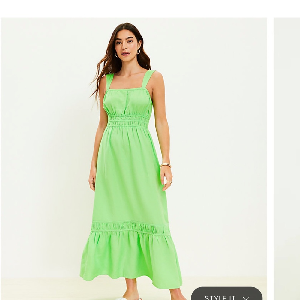 Tropical Linen blend Loft maxi dress